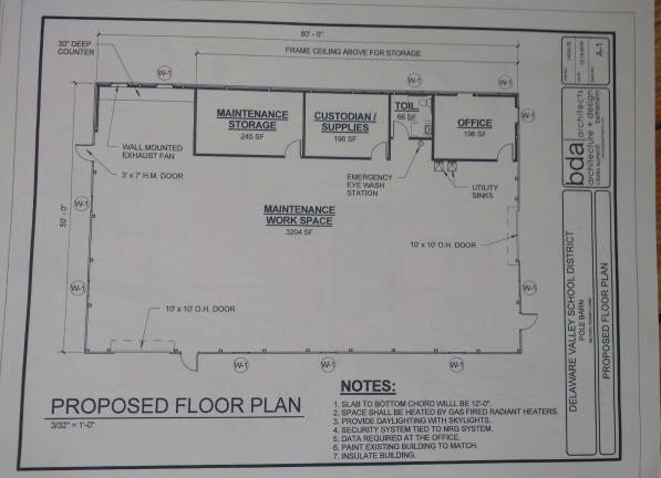 The shed's floor plan