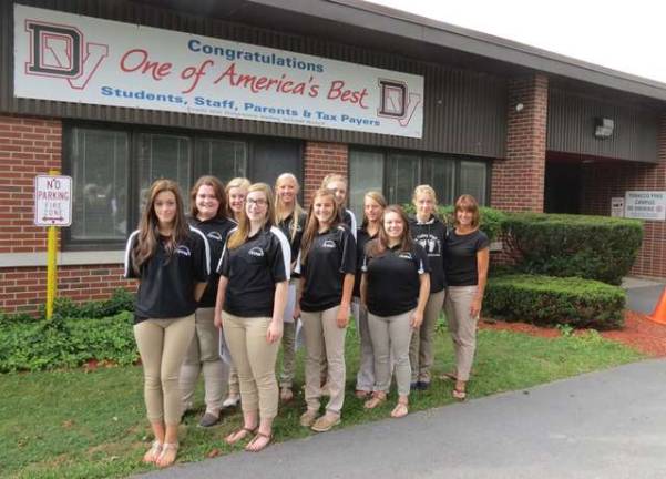 Pictured: (back row) Christina Rombousek, Tara Seger, Amy Fortuin, Kaitlyn Angradi, Courtney Triplett, Bonnie Fehr and Jill Farr. (front row) Jasmine Mueller, Olivia Woolsey, McKenna Conslyea and Katlyn Vallis.