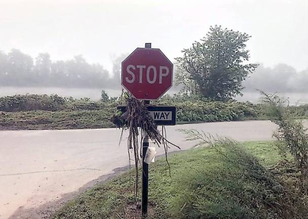 A sign that Hurricane Ida passed through the Delaware Water Gap National Recreational Area (Facebook photo)