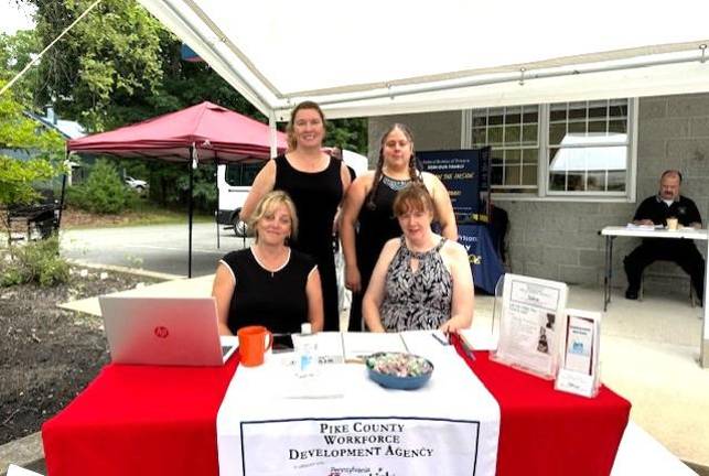 Back Row: Mary Beth Sayles, workforce specialist, Pike County Career Center; Rebekah Marte, career counselor, Pike County Career Center. Front Row: Cynthia DeFebo, director, Pike County Career Center; Carmel Santiago, office assistant/job developer, Pike County Career Center.