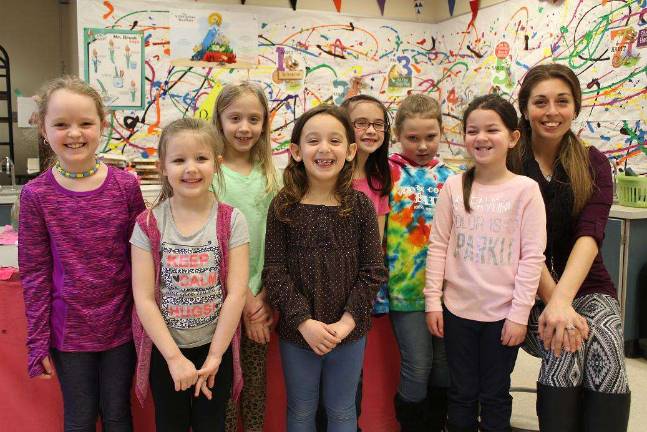 Katie Wasco and her art students (Photo provided)