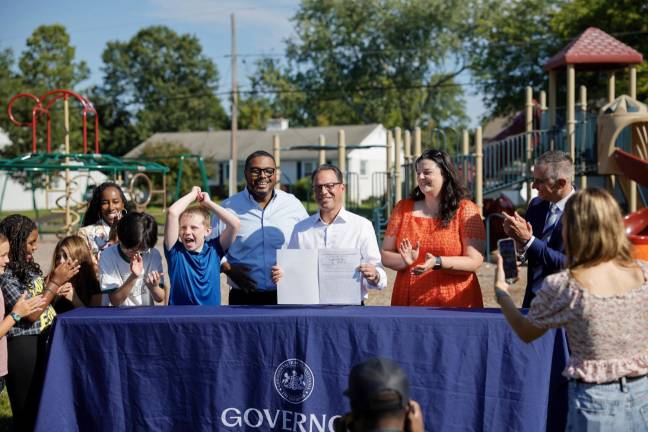 Gov. Josh Shapiro announces Pennsylvania’s new recess requirement at North Wales Elementary School in Montgomery County.