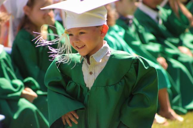 Green Trees graduate Harrison feeling the joy of the day.