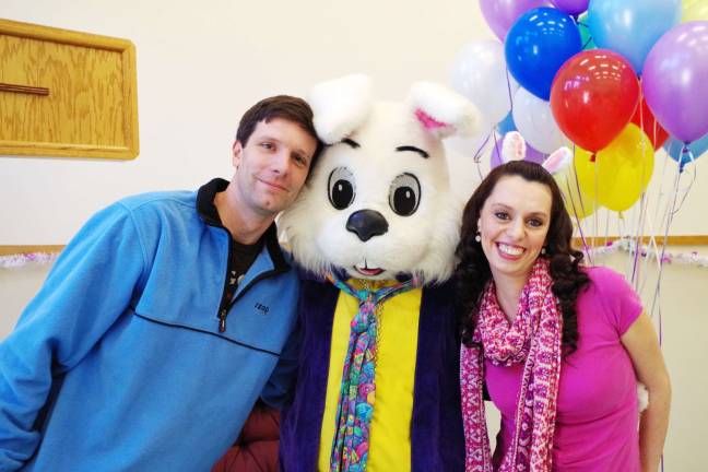 Steve and Terasa Tarquini of Dingmans Ferry pose with the Easter Bunny (Photo by George Leroy Hunter)
