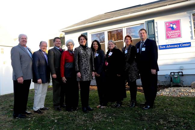 Board of Directors, Children’s Advocacy Center of Northeastern Pennsylvania, on opening day, Nov. 14 (from left): George Bieber, James Decker, Andy Jarbola, Sister Susan Hadzima IHM, Mary Ann LaPorta, CAC/NEPA Executive Director, Susan Cognetti, Dr. Ann Pipinski, Margaret Koehler, and Robert Steigmeyer.