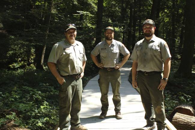 Trailworkers, from left: John Christman, Jesse Rourke, and Jesse Merbler (Photo by Pamela Chergotis)