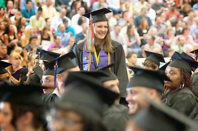 File photo of a prior graduation of SUNY Orange students. SUNY Orange photo by Nihal Mahawaduge.