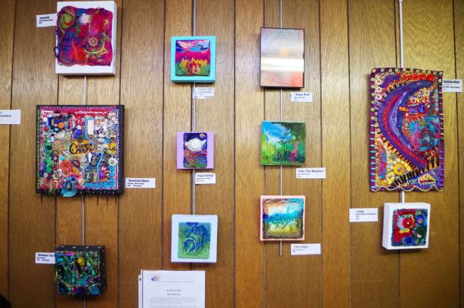 Mixed media designs by artist Mary &quot;Mef&quot; Gannon. She lives in Pike County and is also a musician (Photo by George Leroy Hunter)
