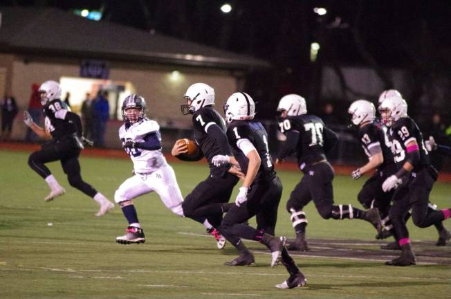 Delaware Valley Warriors pictured last fall, when they slayed Abington Heights 26-8 (Photo by George Leroy Hunter)