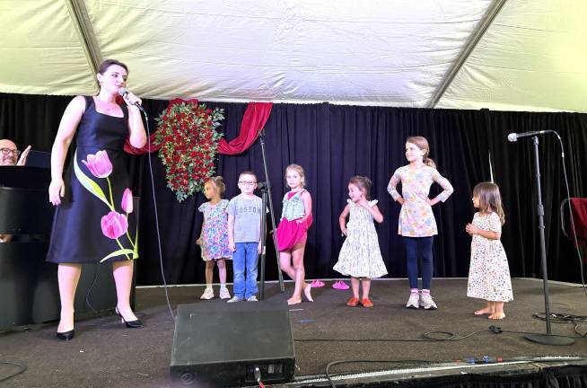 Soprano Emily Margevich is joined on stage by future opera stars.