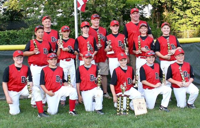 The Delaware Valley players as pictured are: (Front Row) Shane Fagan, Nick Brown, Ryan Simpson, Clayton Chelak, Tom Raniero and Connor Madsen; (Second Row) Ryan Bulkley, Nick Reilly, David Grady, Zach Klapak, Hunter Simpson and Joey Loughney; (Back Row) Coaches Loughney, Chelak and Klapak. Not pictured is team member, Chris Vibert.
