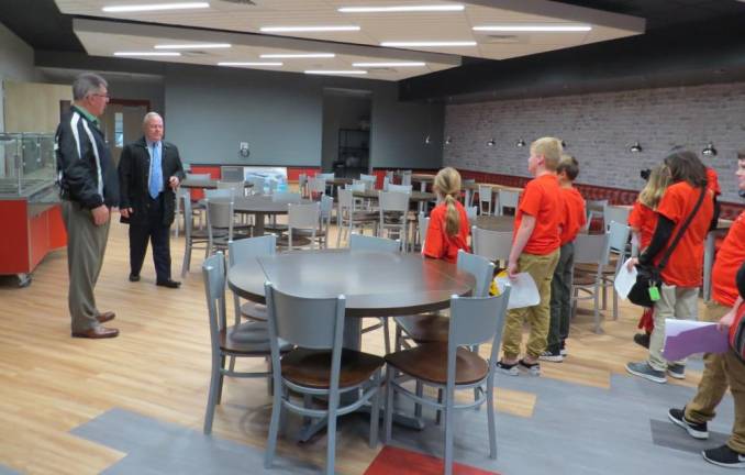 Dr. John Bell and Mr. Marvin Eversdyke took us on a tour to the new Warrior Café and showed us around the kitchen and the new dining hall in Culinary Arts.