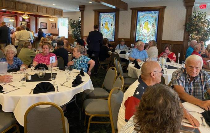 The audience at Patrick Dunn's show at the Erie Trackside Manor in Port Jervis on Sunday, July 23.