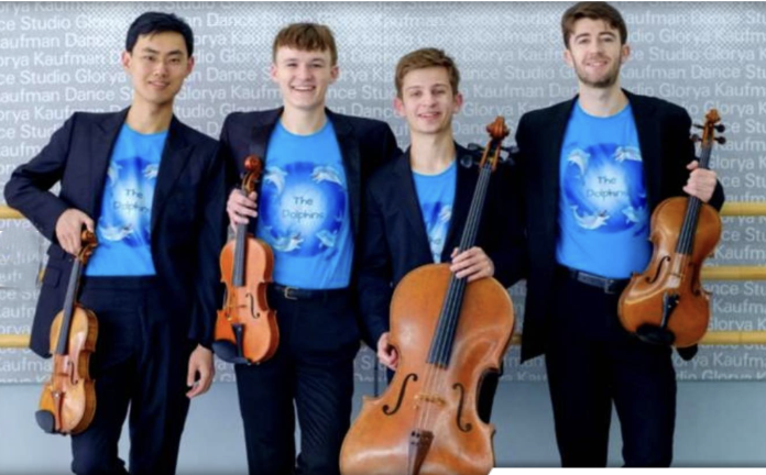 The Dolphins String Quartet will perform on Sunday, April 26 at 3:00 p.m. in the Great Hall at Grey Towers.