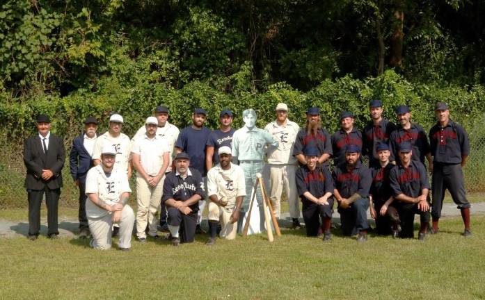 The Elizabeth Resolutes and the Mountain Athletic Club teams at the 2024 vintage exhibition.
