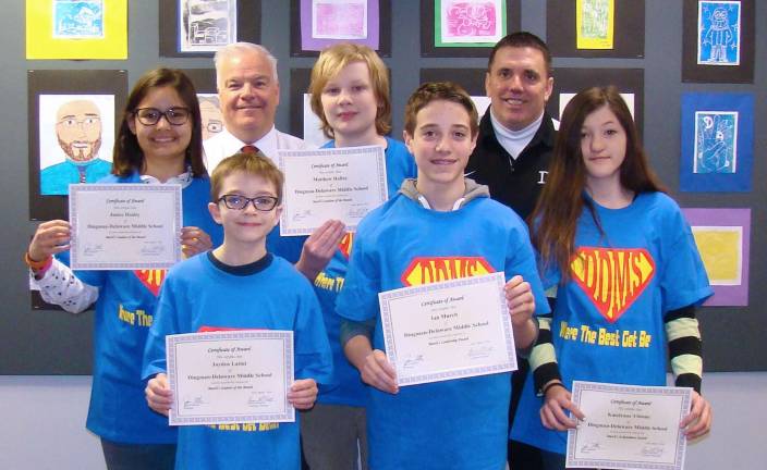 Dingman-Delaware Middle School Students of the Month for March