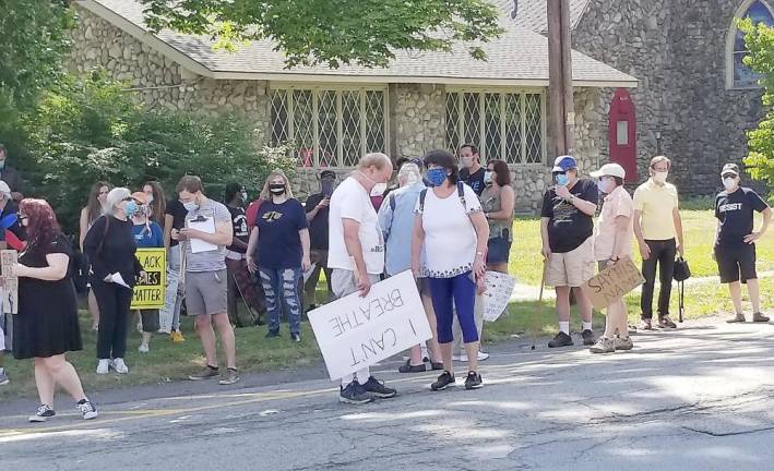 Most people at a recent Black Lives Matter rally in Milford, Pa., were masked up (Photo by Ken Hubeny Sr.)
