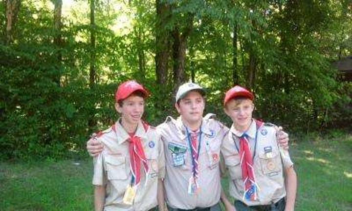 Photo provided Pictured (from left): Matthew Murphy, Thomas Seltzer and Sean Rinkel at National Youth Leadership Training, Camp Nooteeming, Salt Point, N.Y.