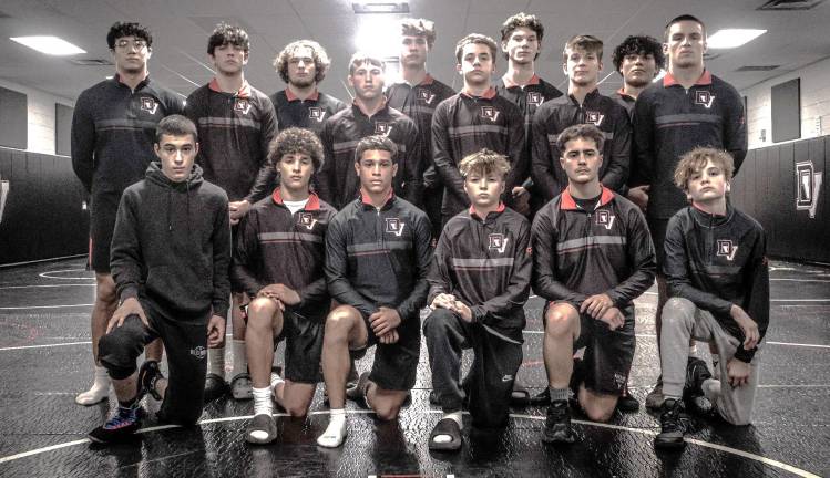 The Delaware Valley High School boys wrestling team.
