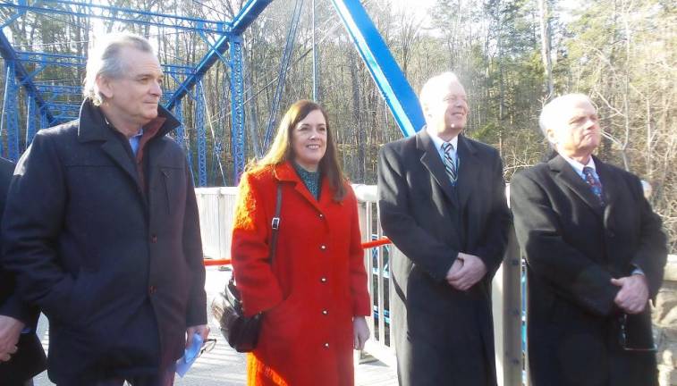 From left: Milford Mayor Sean Strub, PA Senator Lisa Baker, and Pike County Commissioners Ronald Schmalzle and Steve Guccini