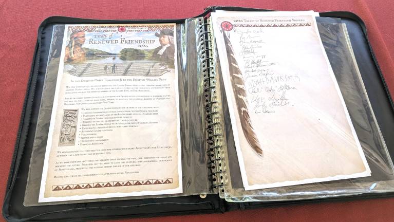 Treaty of Renewed Friendship with some of the names already signed.