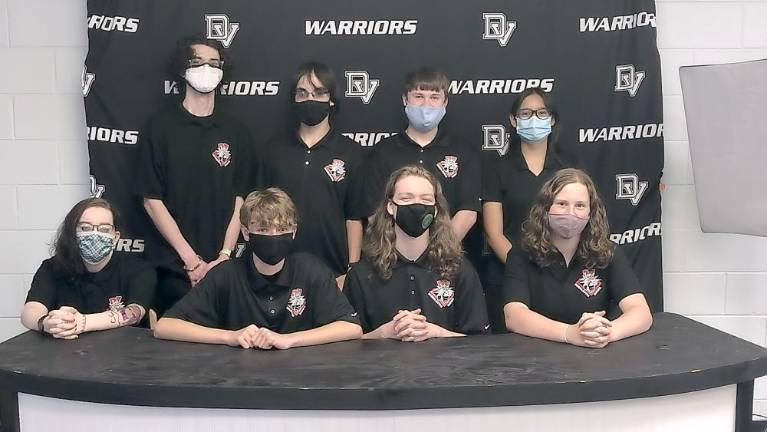 The Scholastic Bowl Team, back row (from left): JD Flick, Adam Kanterman, Lucas Helms, Janice Healey; seated, Isaak Courtright, Clint Murray, Ralph Courtright, Sara Flick (Photo provided)