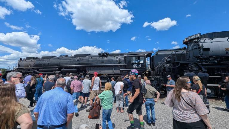 Crowd gathers to view the Union Pacific Big Boy No. 4014 at Steamtown National Historic Site in Scranton.