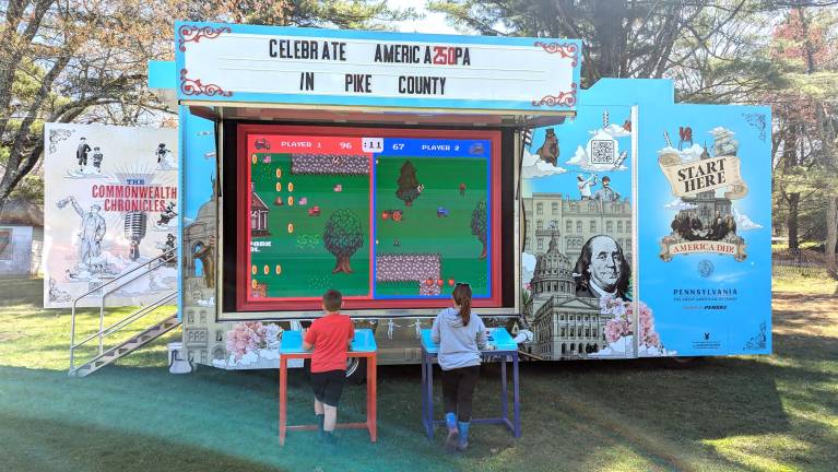 America250PA brought a modified truck equipped with games for the kids to play, as well as a booth where people can record their experience in Pennsylvania.