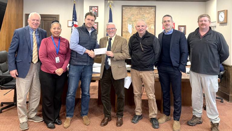 <b>From left: Pike County Commissioners Ronald R. Schmalzle and Christa Caceres; Luke Turano, Board Chair, Greater Pike Community Foundation; Pike County Commissioner Matthew M. Osterberg; Tim Knapp, Director, Pike County Department of Public Safety; Rick Little, Executive Director, Greater Pike Community Foundation; and Kyle Rohner, Director of Operations, Pike County Training Center.</b>