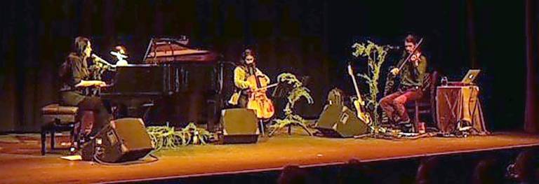 Vanessa Carlton, piano; Isabel Castellvi, cello; and Skye Steele, violin and guitar (Photo credit: Justin Zimmer @zimshousecreative)