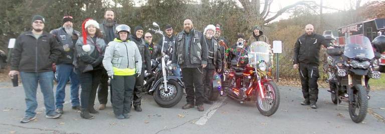 A.B.A.T.E bikers are ready to escort Santa around Milford. (Photo by Frances Ruth Harris)