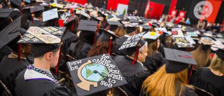 A total of 1,201 students received degrees from East Stroudsburg University of Pennsylvania during three commencement exercises on May 5 and May 6. Photo provided by ESU.