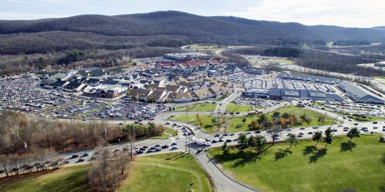 Photographer Robert G. Breese took this photo of Black Friday traffic around Woodbury Common Premium Outlets in Central using a drone to carry a camera high about Route 32.