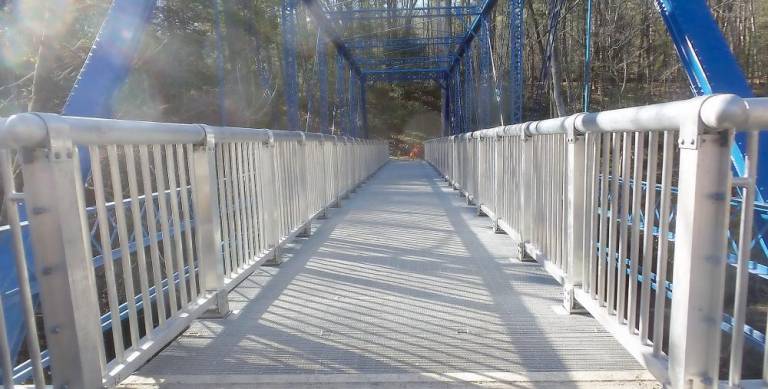 The newly refurbished Mott Street Bridge