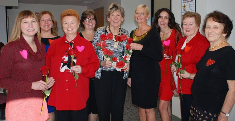 From left: Melissa Rickard, CRNP; Marianne McConeghy; Millie Ferrara; Janice Pettinato, RN; Martha Wilson, co-chair; Nancy Moro, co-chair; Danielle Hedgelon; Joan Buehl; Alison Cosham Winchell (Photo provided)