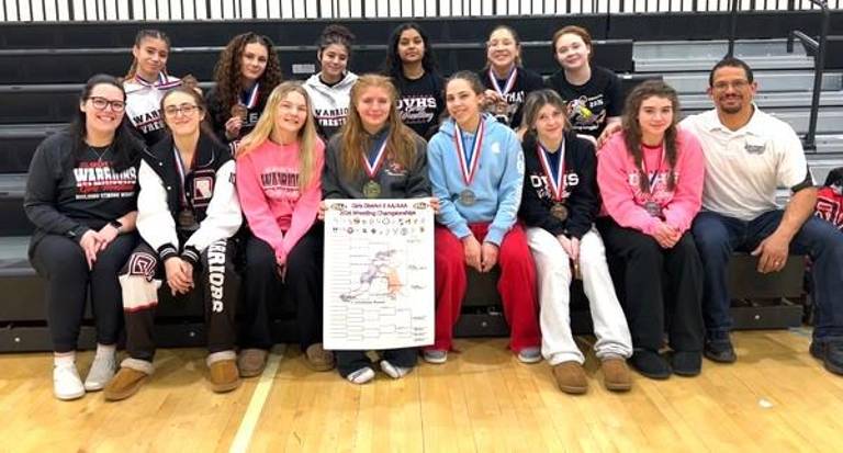 Delaware Valley High School girls wrestling at the PIAA District 2 Championships.