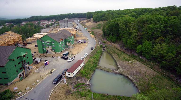 Parker Gyokeres, owner of Propellerheads Aerial Photography in Middletown, and a member of the board of directors for the Professional Society of Drone Journalists, uses drones for commercial photography and cinematography. He took this photograph of construction in Kiryas Joel last spring on assignment for The Photo News.