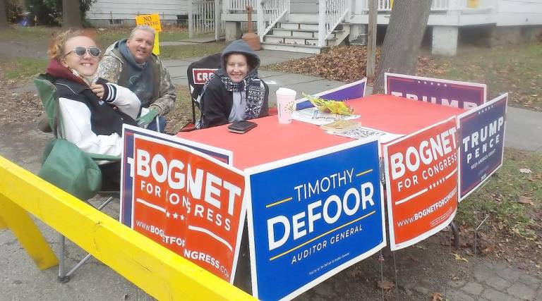 The Republican table in Milford Borough on Election Day (Photo by Frances Ruth Harris)