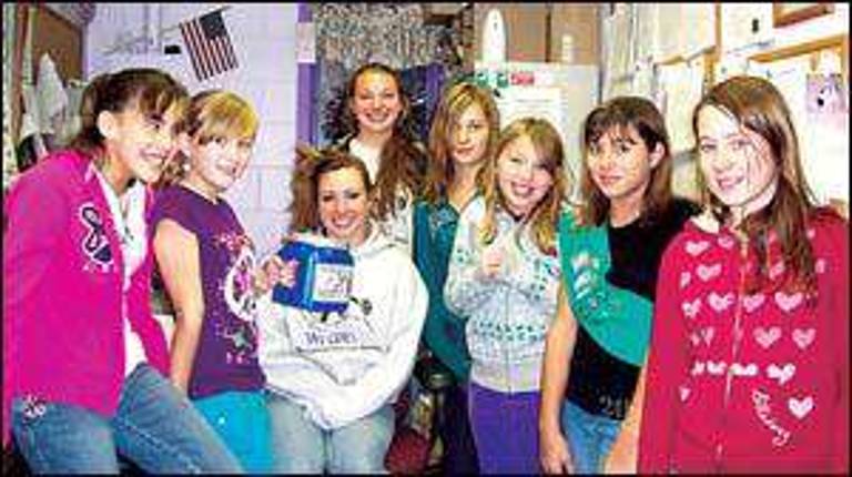 Girl Scouts helping the animals