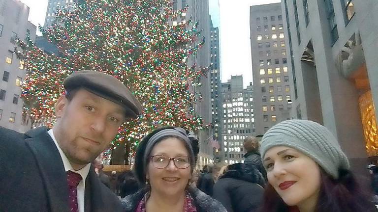 Will Reeve, Christine Cohen, and Vaughne Hansen of the Virginia Kidd Literary Agency at Rockefeller Center (Photo provided)