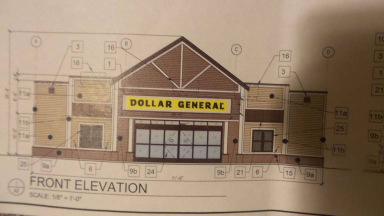 Plans for the new store (Photo by Frances Ruth Harris)