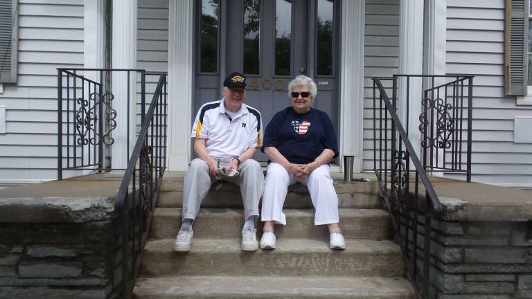 Art and Jane Ridley at their Milford home (Photo by Frances Ruth Harris)