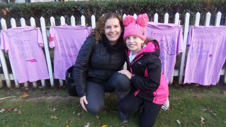 Marina and Inessa Martin. Inessa sang with the Delaware Valley Elementary's choir (Photo by Frances Ruth Harris)