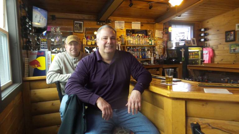Jeff Roberts (back, left) and Kevin McGinnis (front) (Photo by Frances Ruth Harris)