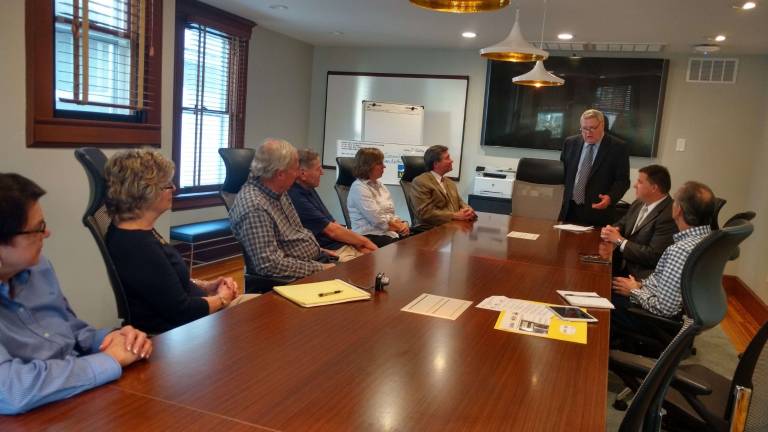 James Perdanti speaks during the meeting at the Fauchere Meeting Center (Photo by Anya Tikka)