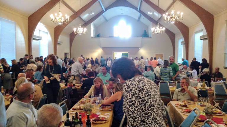 The hall at St. Patrick's Church hall filled with guests (Photo by Anya Tikka)