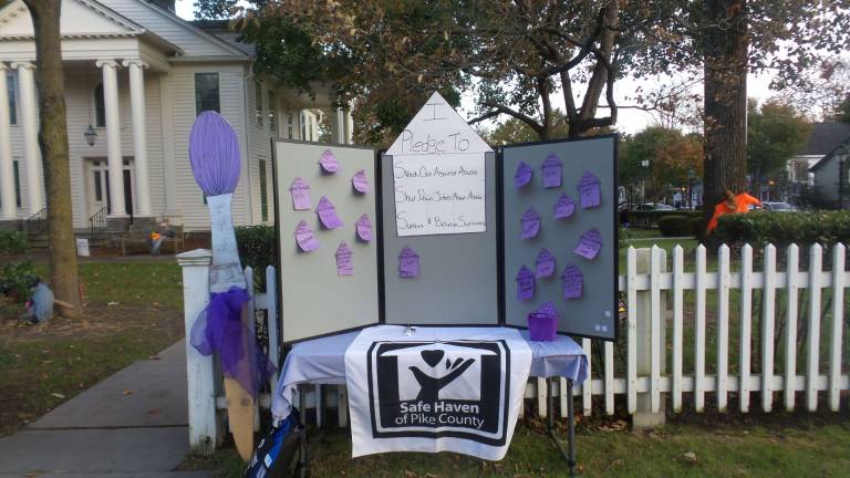 One of Safe Haven's many displays on Milford's Community House grounds (Photo by Frances Ruth Harris)