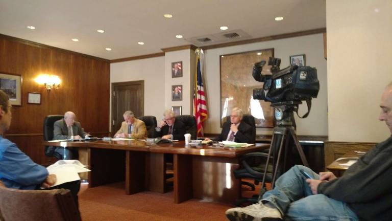 The Pike County Commissioners at their meeting Wednesday (Photo by Anya Tikka)