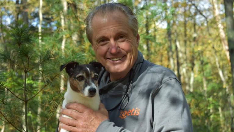 Animal Hospital of Sussex County’s Dr. Ted Spinks hikes the Appalachian Trail with his pup, Snoopy. (Photo provided)