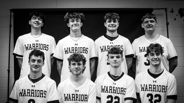 The seniors on the Delaware Valley High School Varsity Boys Lacrosse team.